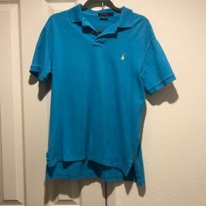 Teal shirt sleeve polo